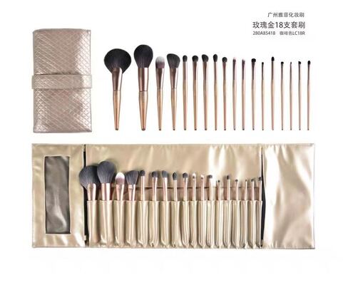 15PCS ชุดแปรงแต่งผมสัตว์ธรรมชาติ Ultra Soft Bristles Strong Powder Pickup Face Contour ไฮไลท์